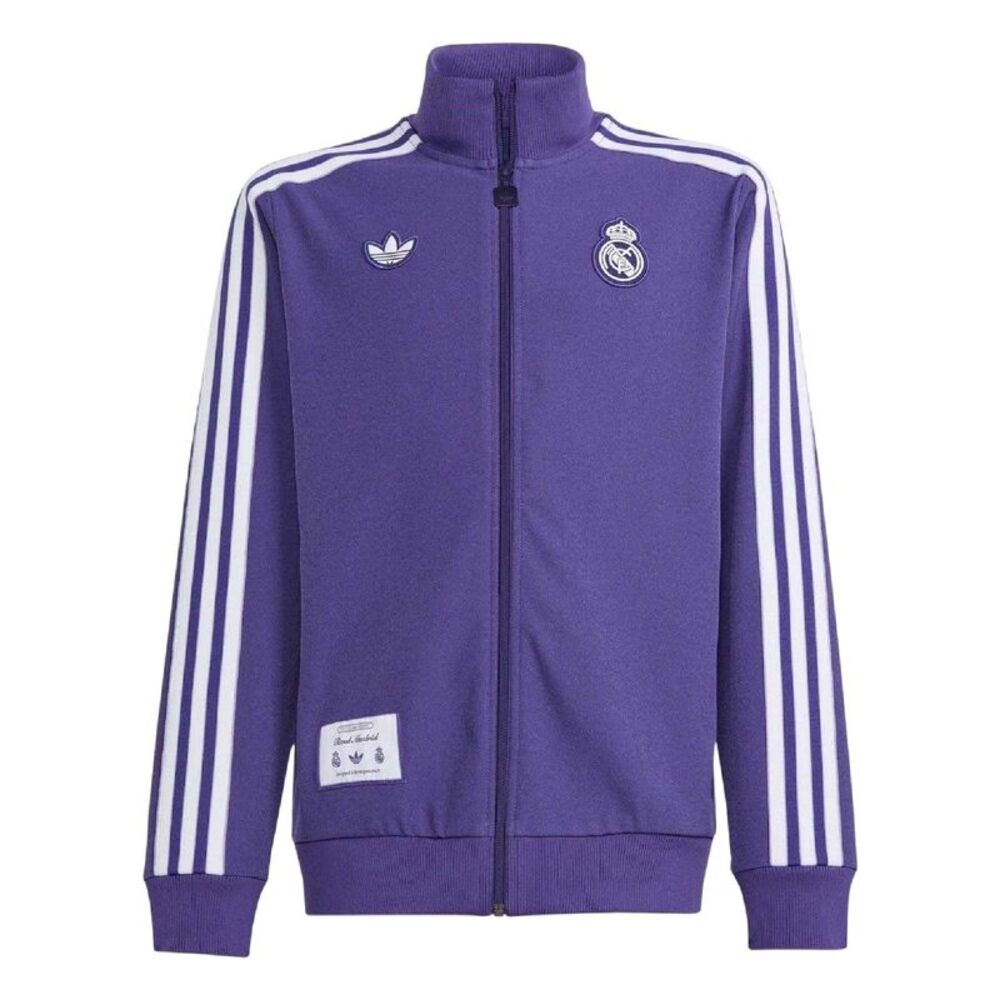 Adidas Childrens/Kids Icon Real Madrid CF Full Zip Tracksuit Top / Purple